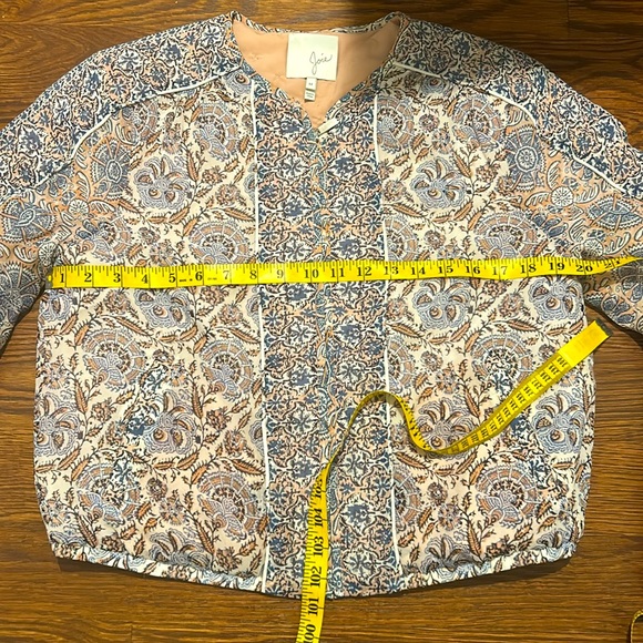 Like New (EUC) Joie Mixed Print Floral Silk Bomber Jacket (Size M) - Picture 9 of 9